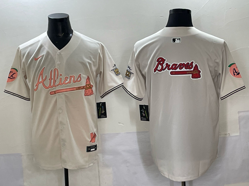 Men Atlanta Braves blank cream Nike 2025 MLB Jersey style 004
